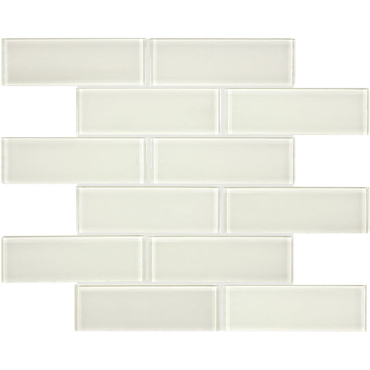 Tesoro 11.75" x 11.75" Element Interlocking Staggered Glass Mosaic