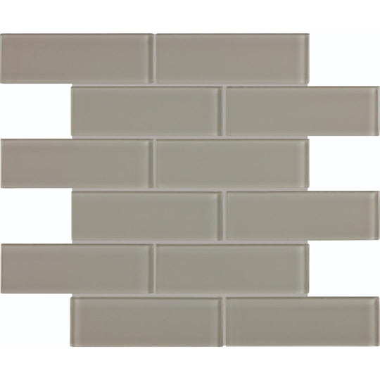 Tesoro 11.75" x 11.75" Element Interlocking Staggered Glass Mosaic