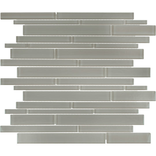 Tesoro 11.75" x 11.75" Element Interlocking Random Linear Glass Mosaic