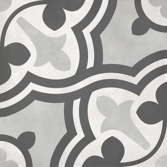 Tesoro 8" x 8" Form Pressed Matte Baroque Deco Porcelain Tile