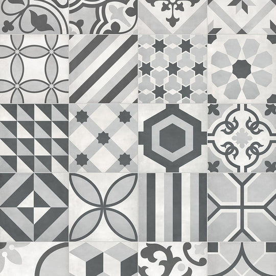 Tesoro 8" x 8" Form Pressed Matte Blend Deco Porcelain Tile