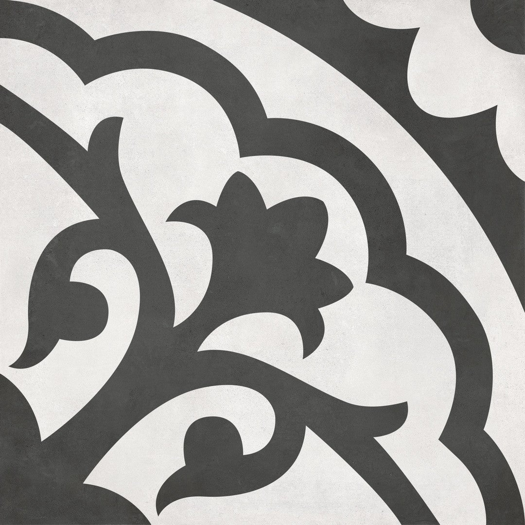 Tesoro 8" x 8" Form Pressed Matte Monochrome Deco Porcelain Tile