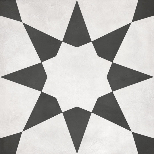 Tesoro 8" x 8" Form Pressed Matte Monochrome Deco Porcelain Tile