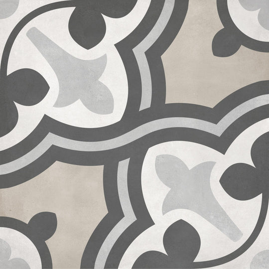 Tesoro 8" x 8" Form Pressed Matte Baroque Deco Porcelain Tile