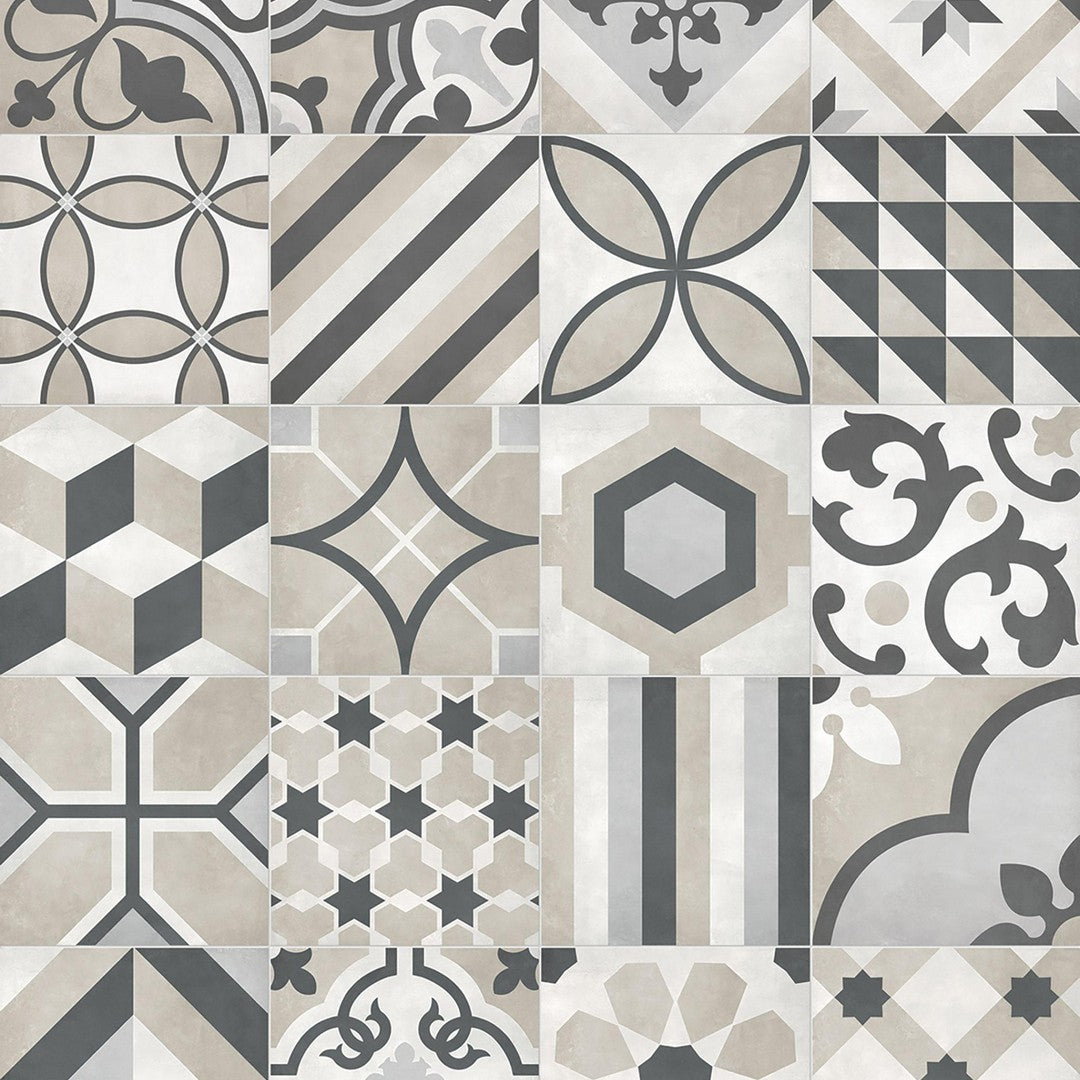 Tesoro 8" x 8" Form Pressed Matte Blend Deco Porcelain Tile