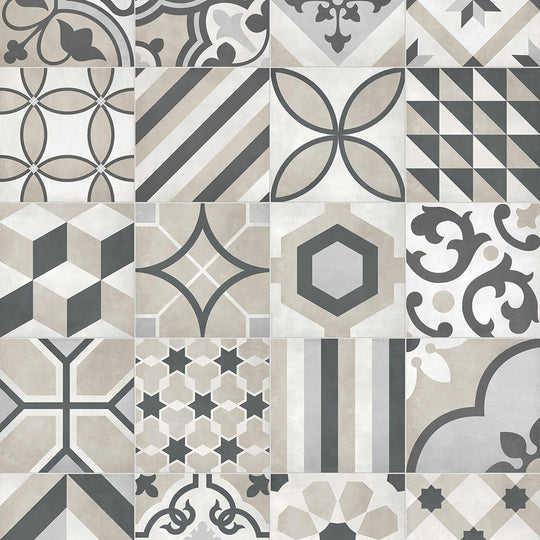 Tesoro 8" x 8" Form Pressed Matte Blend Deco Porcelain Tile