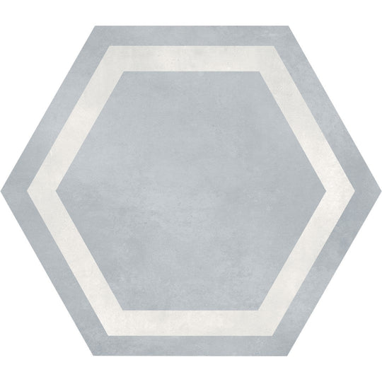 Tesoro 7" x 8" Form Pressed Matte Frame Hexagon Porcelain Tile
