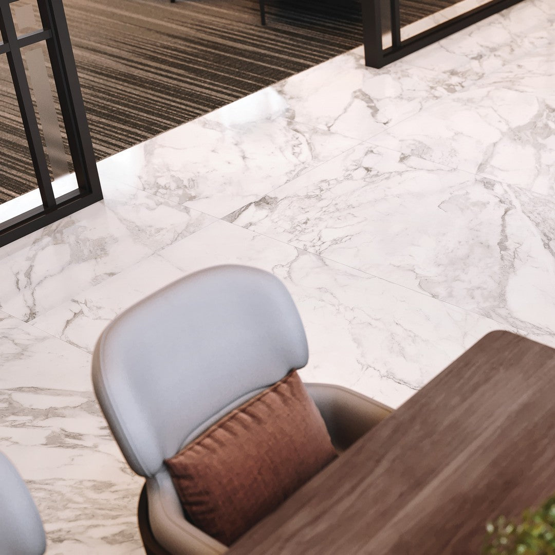 Tesoro-24-x-48-La-Marca-Rectified-Matte-Porcelain-Tile-Arabescato