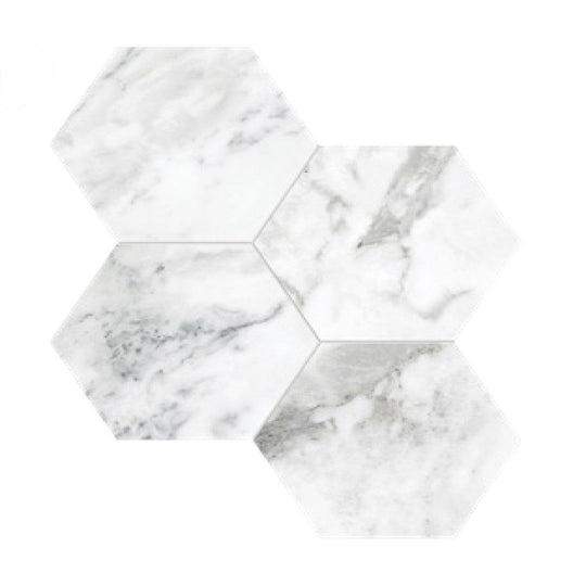 Tesoro 11.5" x 12" La Marca Rectified Polished 6" Hexagon Porcelain Mosaic