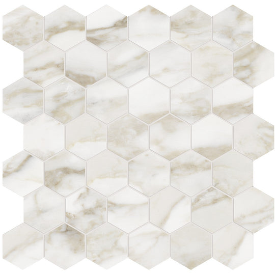 Tesoro 11.75" x 13.25" La Marca Rectified Matte 2" Hexagon Porcelain Mosaic