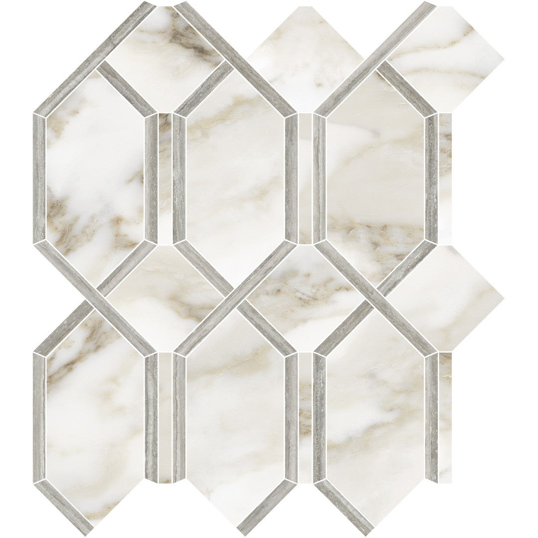 Tesoro 13.75" x 11.75" La Marca Rectified Polished Modella Porcelain Mosaic