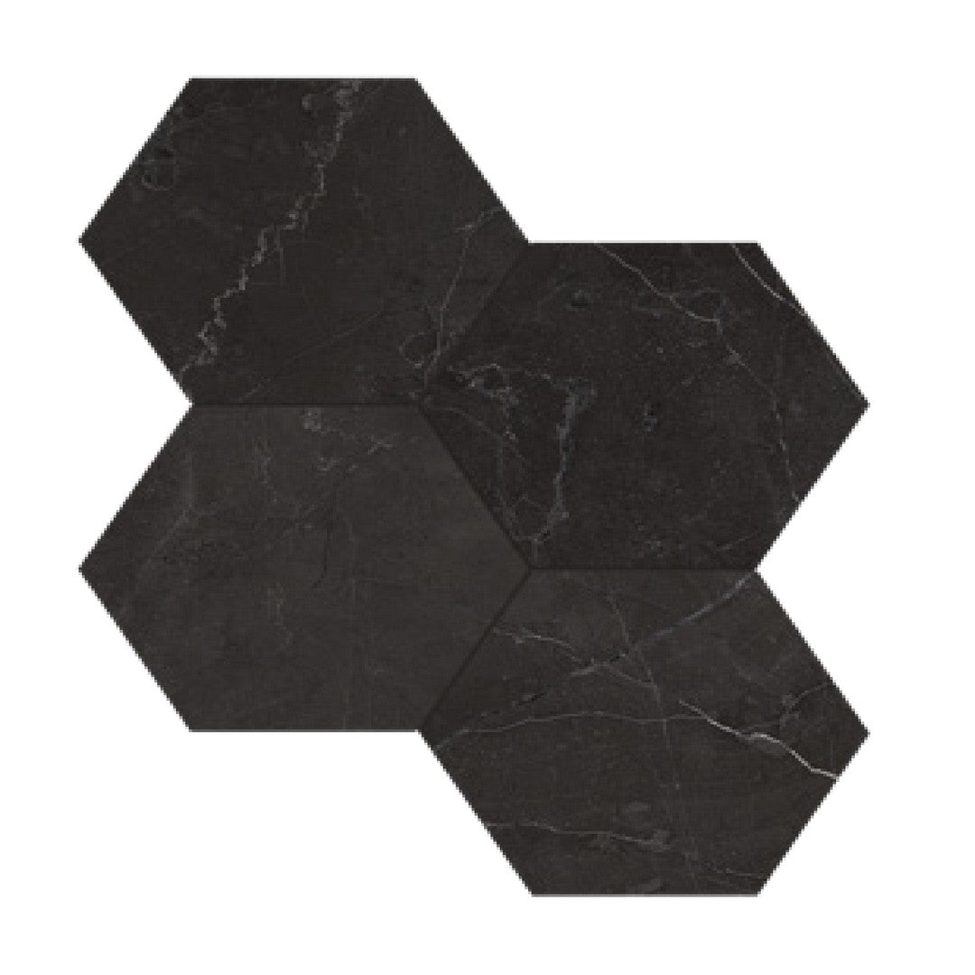 Tesoro 11.5" x 12" La Marca Rectified Polished 6" Hexagon Porcelain Mosaic