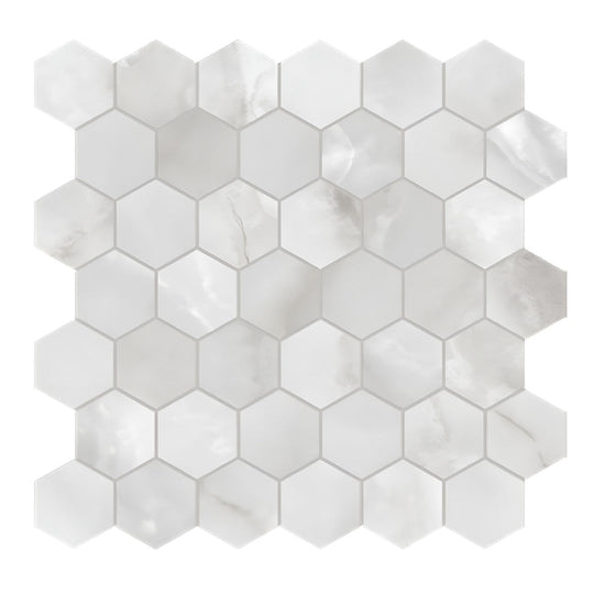 Tesoro 11.75" x 13.25" La Marca Rectified Polished 2" Hexagon Porcelain Mosaic