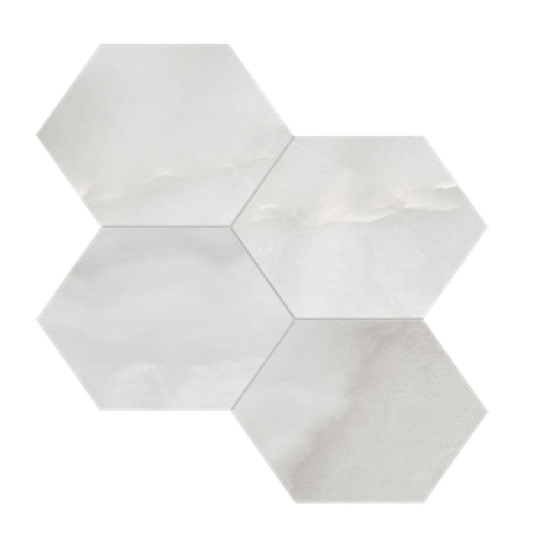 Tesoro 11.5" x 12" La Marca Rectified Polished 6" Hexagon Porcelain Mosaic