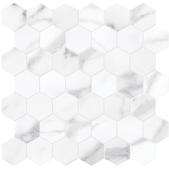 Tesoro 11.75" x 13.25" La Marca Rectified Matte 2" Hexagon Porcelain Mosaic