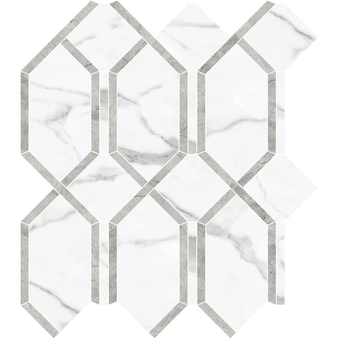 Tesoro 13.75" x 11.75" La Marca Rectified Polished Modella Porcelain Mosaic