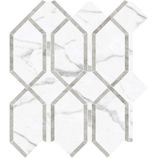 Tesoro 13.75" x 11.75" La Marca Rectified Polished Modella Porcelain Mosaic