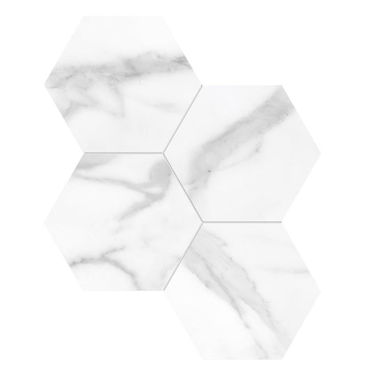 Tesoro 11.5" x 12" La Marca Rectified Polished 6" Hexagon Porcelain Mosaic