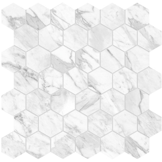 Tesoro 11.75" x 13.25" La Marca Rectified Matte 2" Hexagon Porcelain Mosaic
