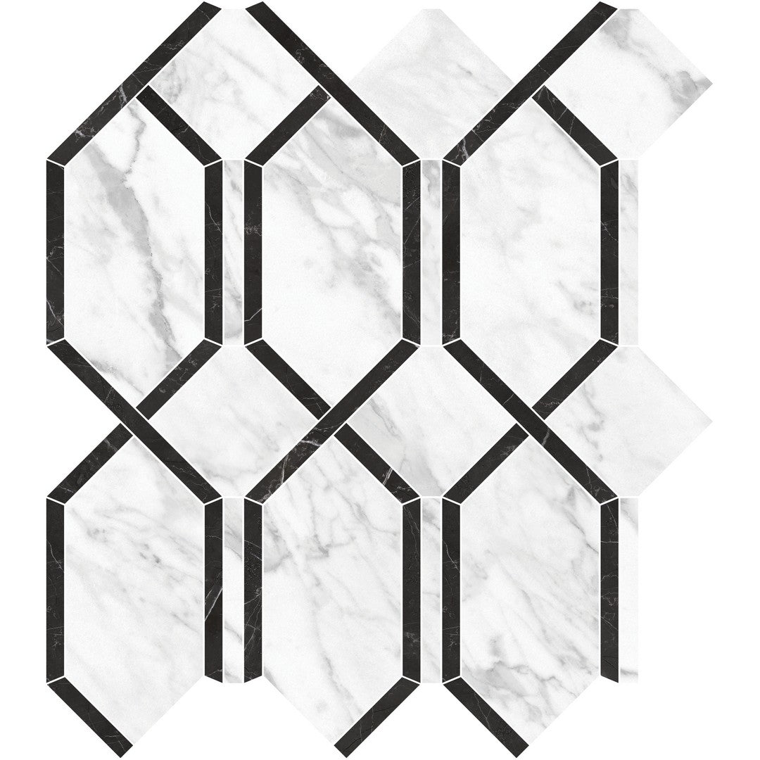 Tesoro 13.75" x 11.75" La Marca Rectified Polished Modella Porcelain Mosaic