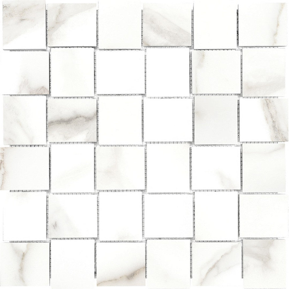 Tesoro 12" x 12" Mayfair Rectified Polished Basketweave Porcelain Mosaic