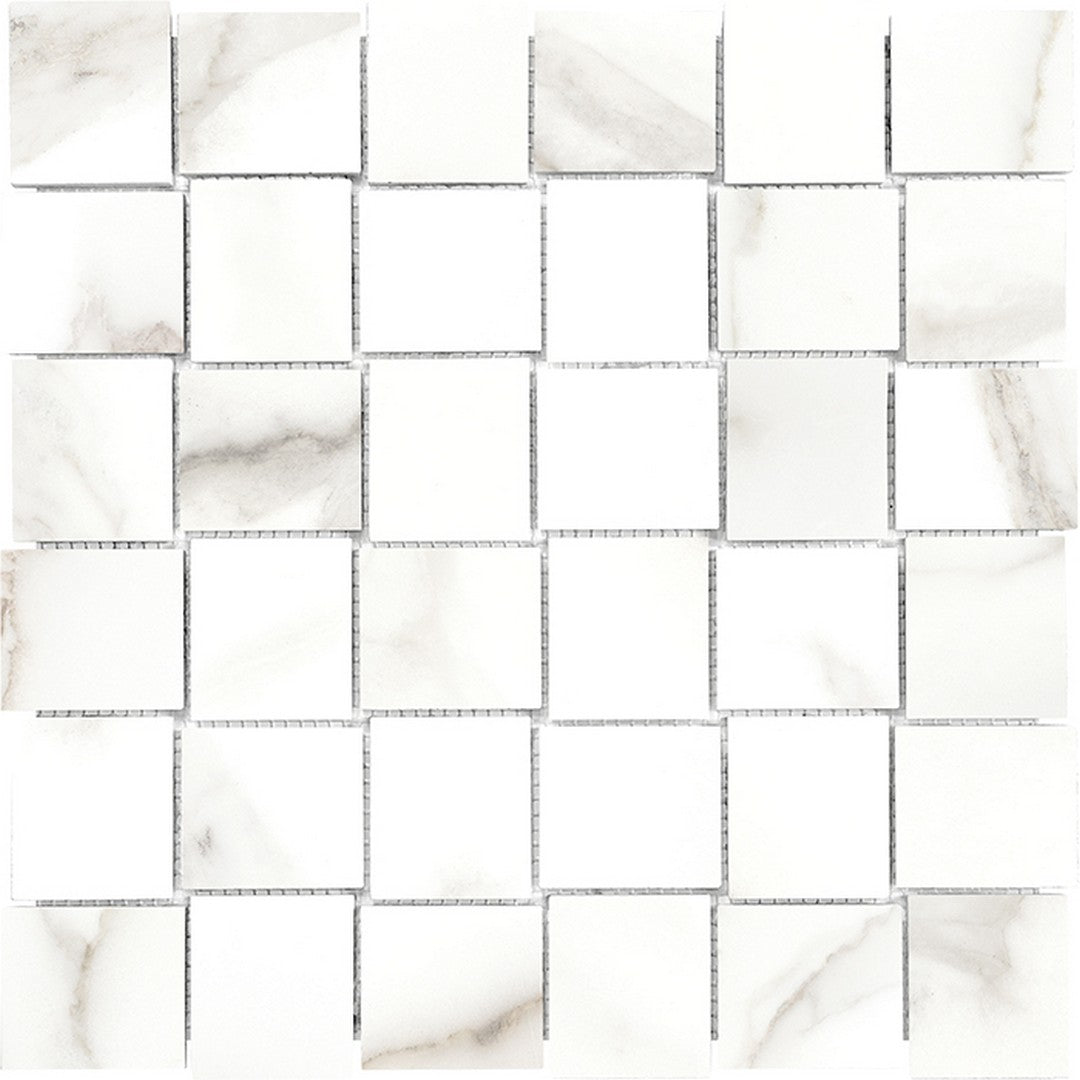 Tesoro 12" x 12" Mayfair Rectified Polished Basketweave Porcelain Mosaic