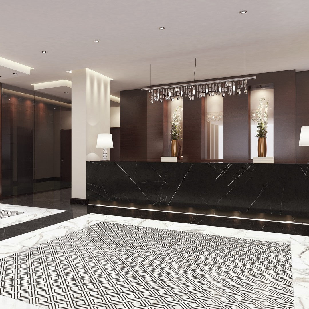 Tesoro-11.75-x-11.75-Mayfair-Rectified-Polished-Piazza-Porcelain-Mosaic-Calacatta-Oro