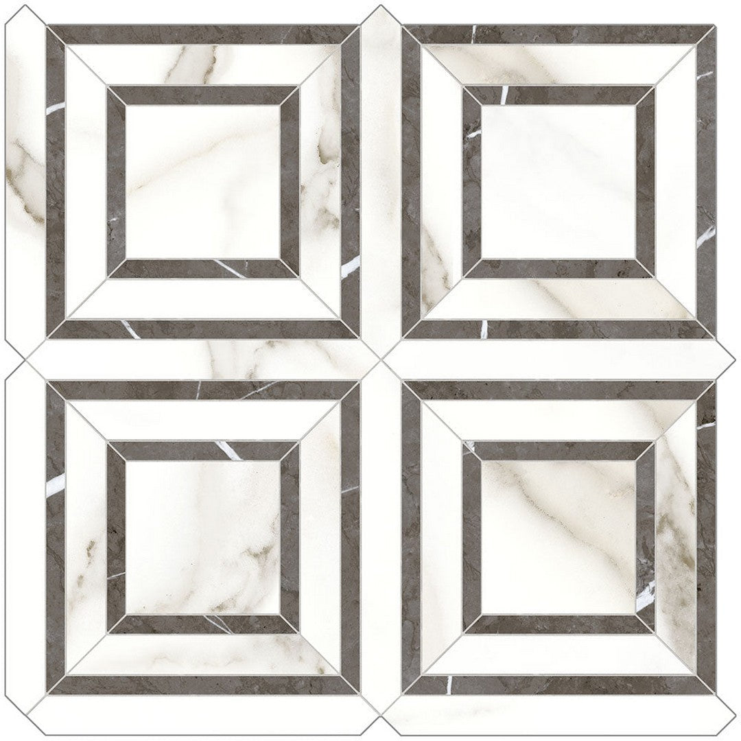 Tesoro 11.75" x 11.75" Mayfair Rectified Polished Piazza Porcelain Mosaic