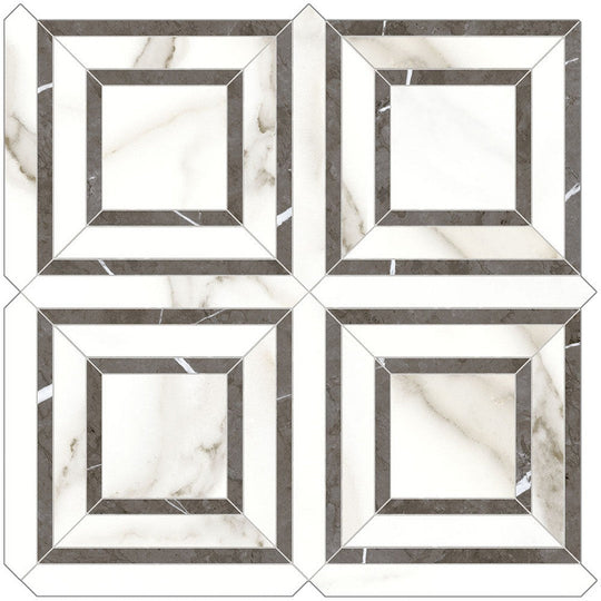 Tesoro 11.75" x 11.75" Mayfair Rectified Polished Piazza Porcelain Mosaic