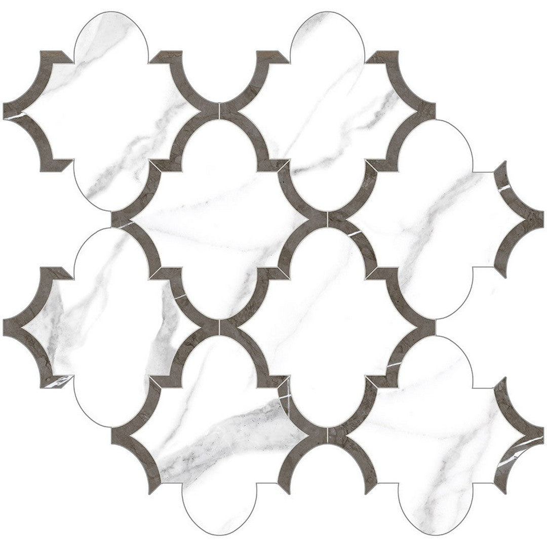 Tesoro 11.75" x 11.75" Mayfair Rectified Polished Arabesque Porcelain Mosaic