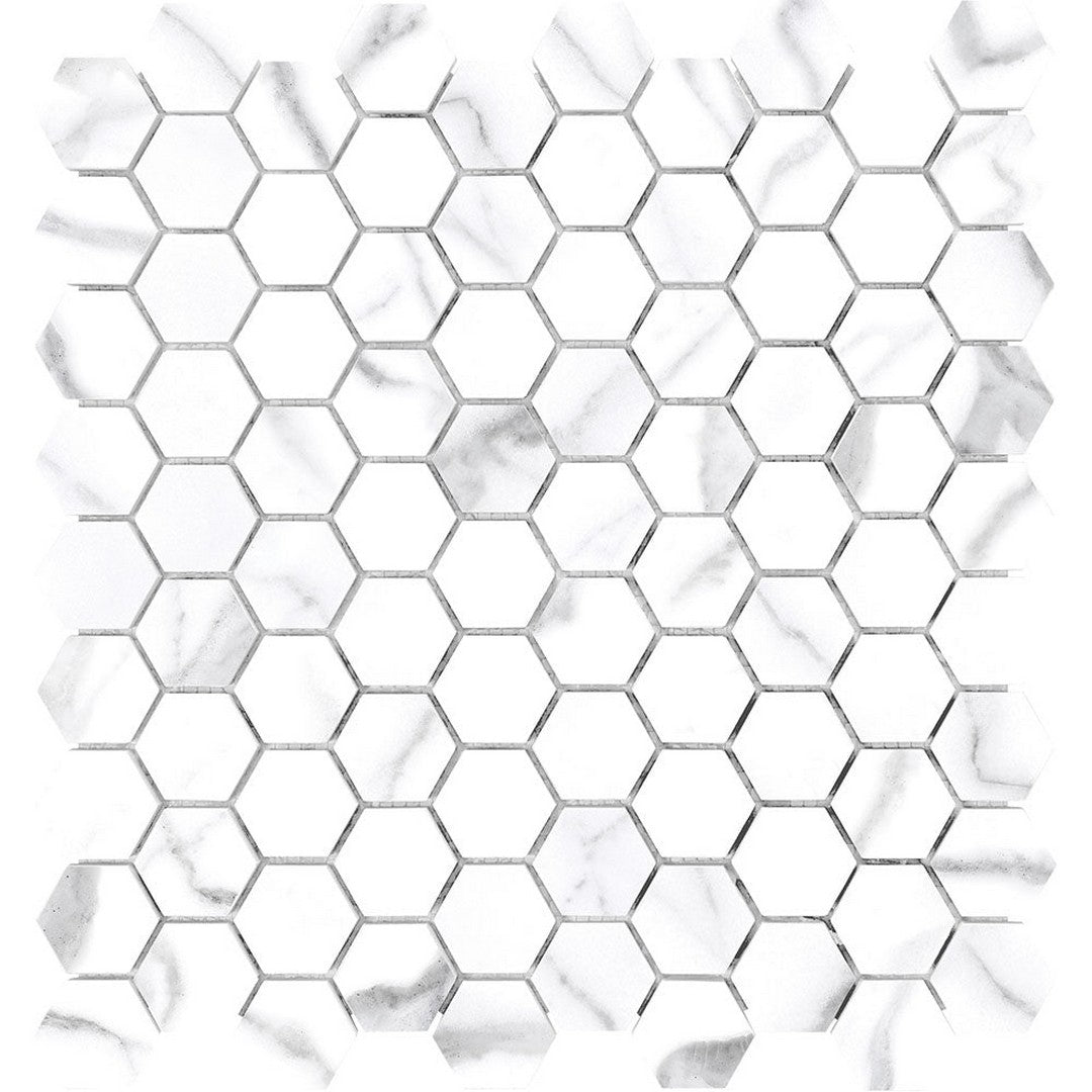 Tesoro 11.5" x 12" Mayfair Rectified Polished 1.25" Hexagon Porcelain Mosaic