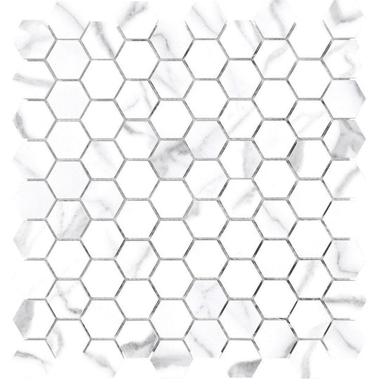 Tesoro 11.5" x 12" Mayfair Rectified Polished 1.25" Hexagon Porcelain Mosaic