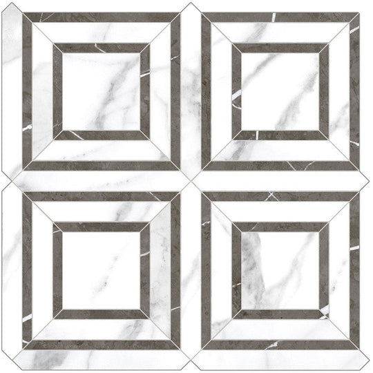 Tesoro 11.75" x 11.75" Mayfair Rectified Polished Piazza Porcelain Mosaic