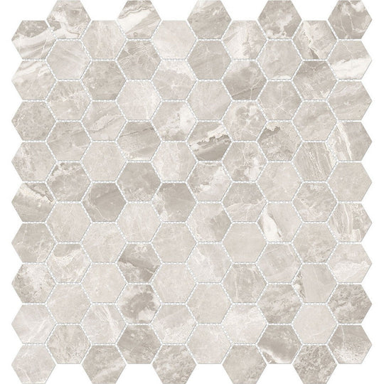 Tesoro 11.5" x 12" Mayfair Rectified Polished 1.25" Hexagon Porcelain Mosaic