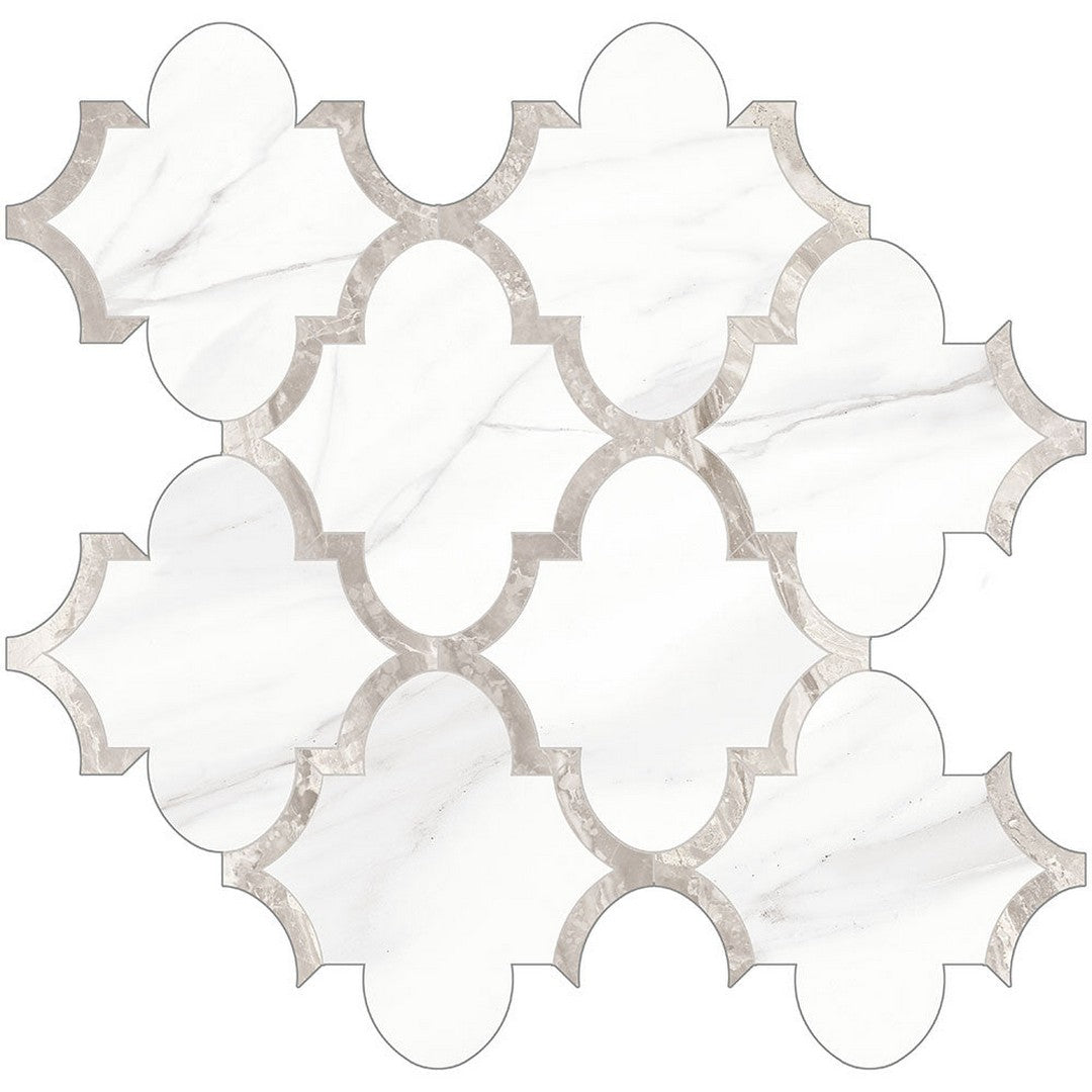 Tesoro 11.75" x 11.75" Mayfair Rectified Polished Arabesque Porcelain Mosaic