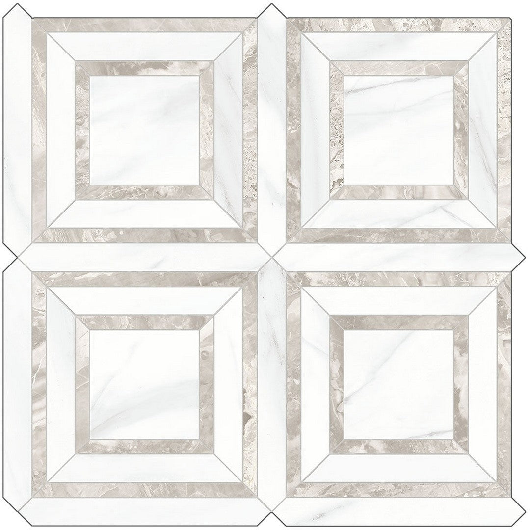 Tesoro 11.75" x 11.75" Mayfair Rectified Polished Piazza Porcelain Mosaic
