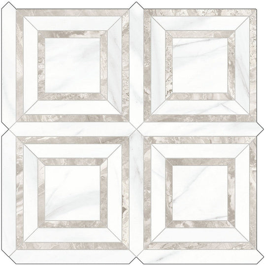 Tesoro 11.75" x 11.75" Mayfair Rectified Polished Piazza Porcelain Mosaic
