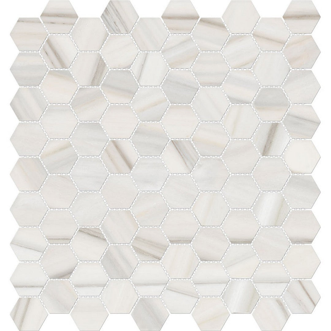 Tesoro 11.5" x 12" Mayfair Rectified Polished 1.25" Hexagon Porcelain Mosaic