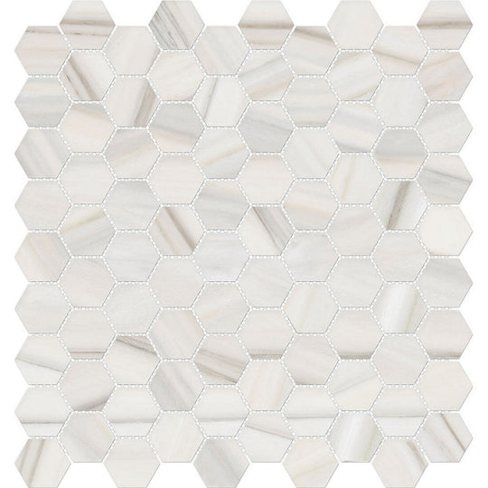 Tesoro 11.5" x 12" Mayfair Rectified Polished 1.25" Hexagon Porcelain Mosaic