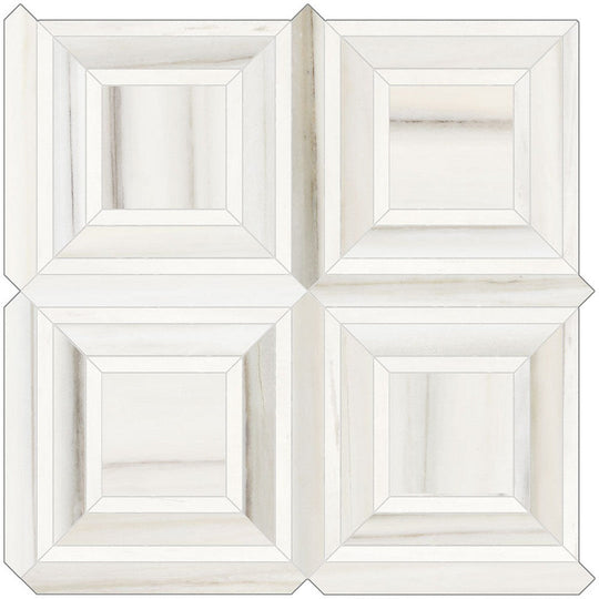 Tesoro 11.75" x 11.75" Mayfair Rectified Polished Piazza Porcelain Mosaic
