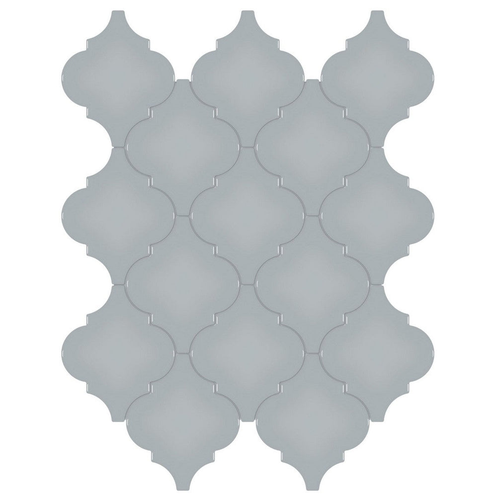 Tesoro 13.25" x 12" Soho Beveled Glossy Porcelain Arabesque Mosaic
