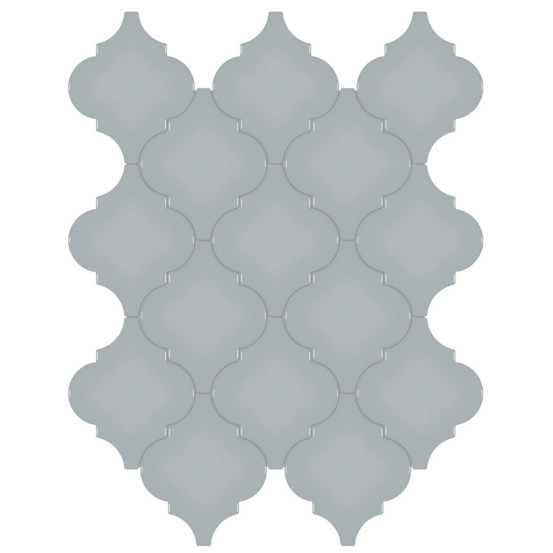 Tesoro 13.25" x 12" Soho Beveled Glossy Porcelain Arabesque Mosaic