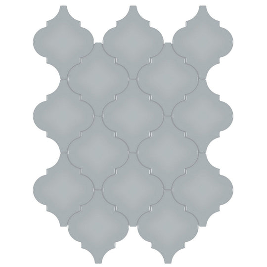 Tesoro 13.25" x 12" Soho Beveled Glossy Porcelain Arabesque Mosaic