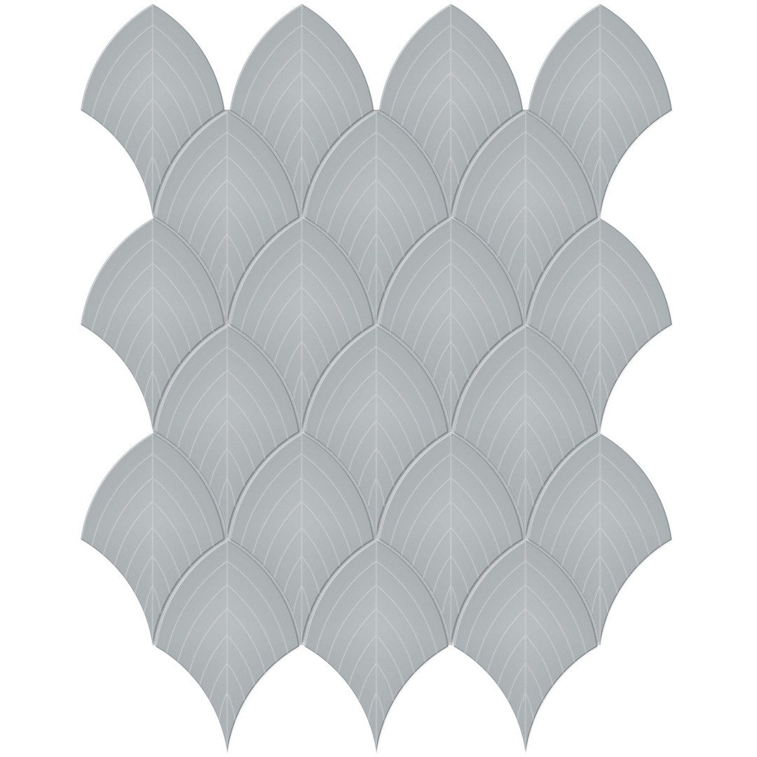 Tesoro 13.25" x 10.75" Soho Pressed  Porcelain Scallop Mosaic