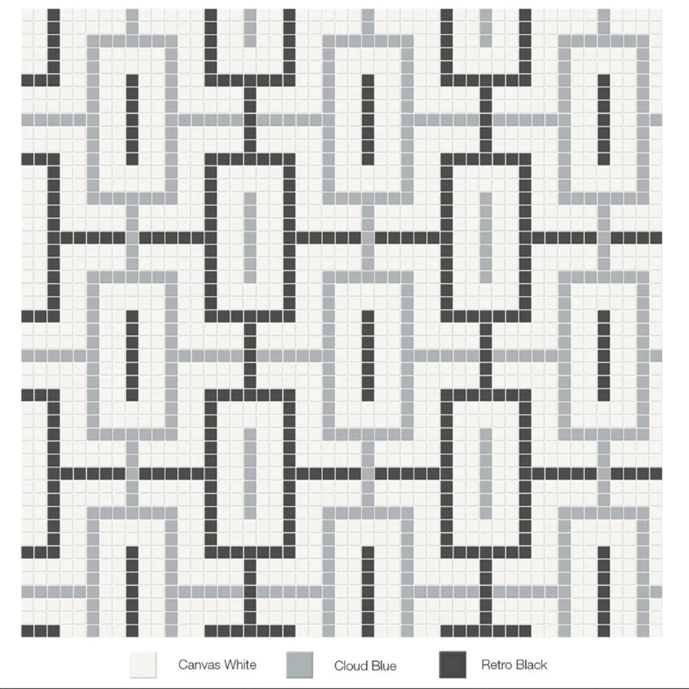 Tesoro 11.5" x 11.5" Soho Pressed Matte Porcelain Chain Blend Mosaic
