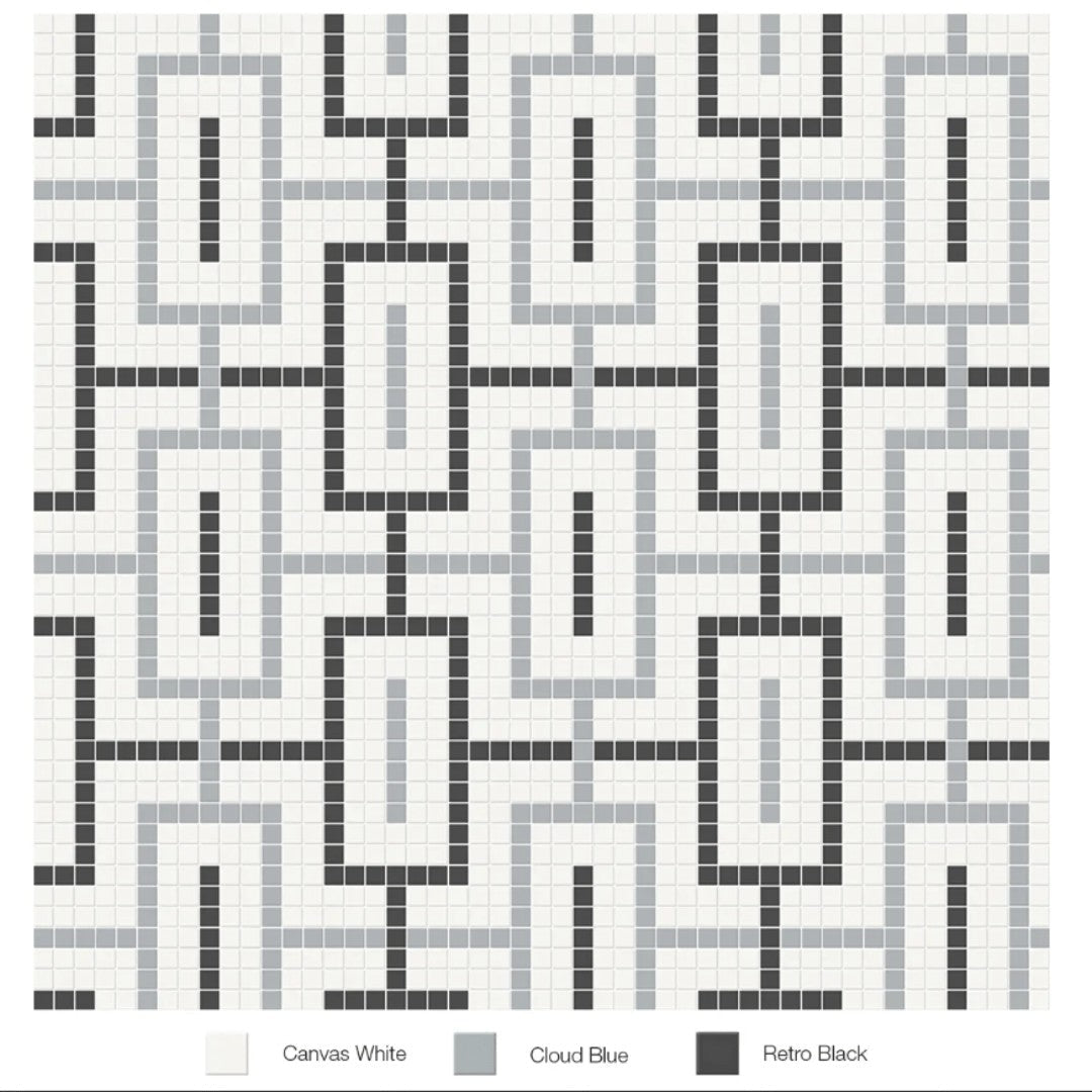 Tesoro 11.5" x 11.5" Soho Pressed Matte Porcelain Chain Blend Mosaic