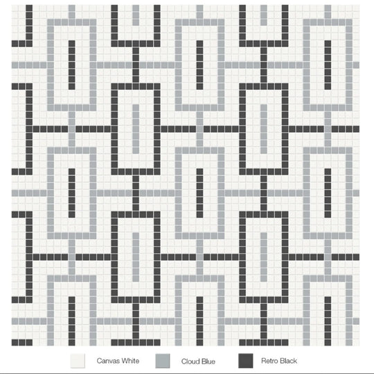 Tesoro 11.5" x 11.5" Soho Pressed Matte Porcelain Chain Blend Mosaic