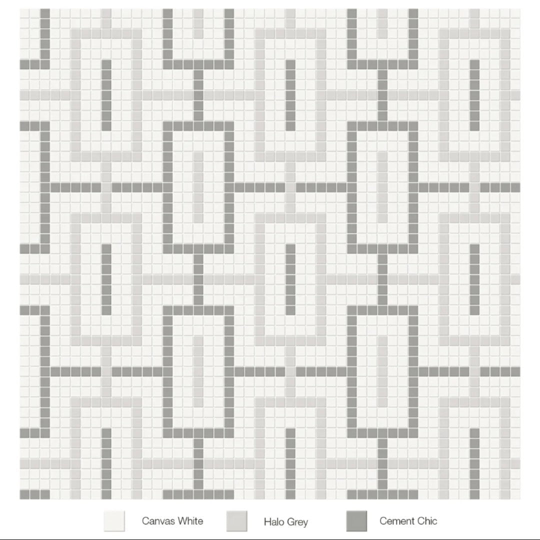 Tesoro 11.5" x 11.5" Soho Pressed Matte Porcelain Chain Blend Mosaic