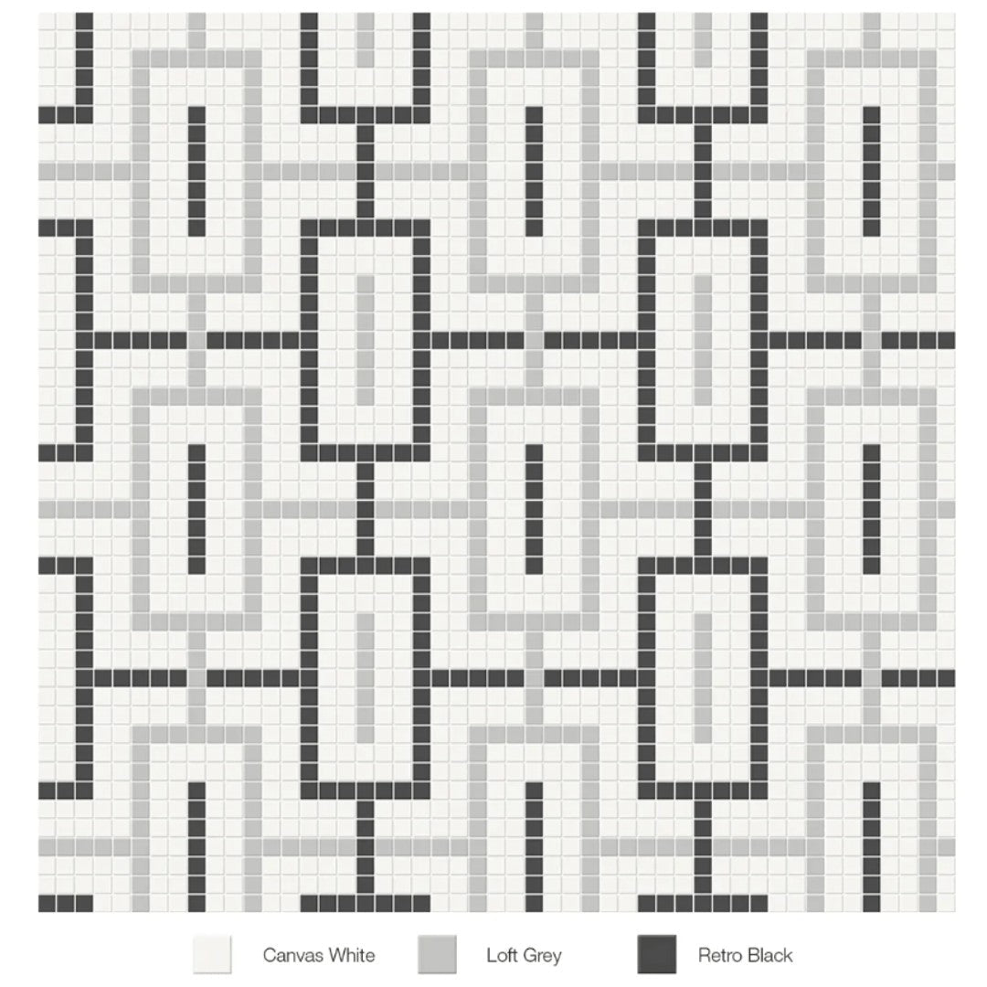 Tesoro 11.5" x 11.5" Soho Pressed Matte Porcelain Chain Blend Mosaic