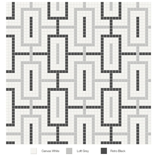 Tesoro 11.5" x 11.5" Soho Pressed Matte Porcelain Chain Blend Mosaic